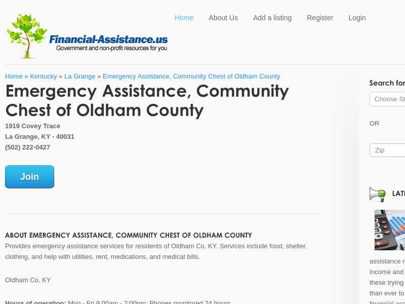 Emergency Assistance, Community Chest of Oldham County